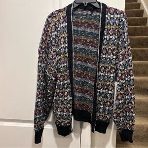 Vintage Colorful Patterned Grandpa Sweater Cardigan